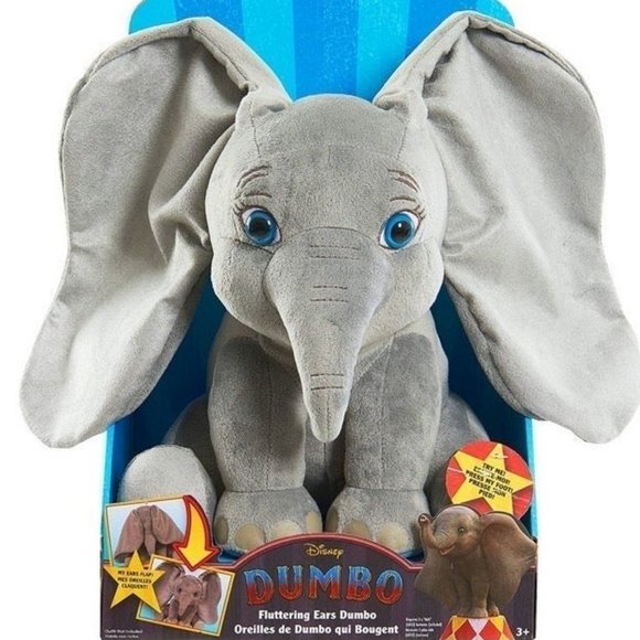DISNEY DUMBO FLUTTERING EARS JUST PLAY RETIRED INTERACTIVE PLUSH ELEPHANT NIB